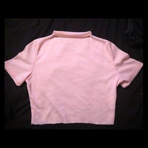 Pastel Pink, short turtle necked crop top